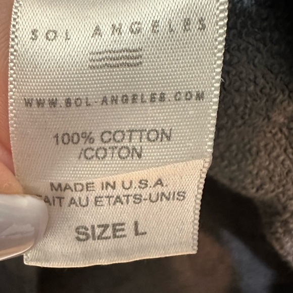 ANTHROPOLOGIE x SOL ANGELES Chic Sweatshirt Women's Size Large Dark Gray - Picture 5 of 6